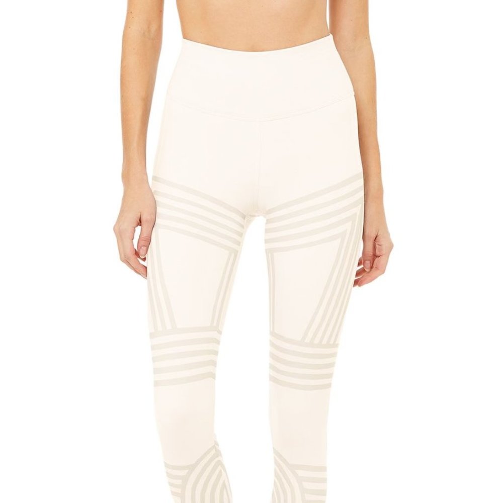 ALO YOGA white high waist channel legging NWT S